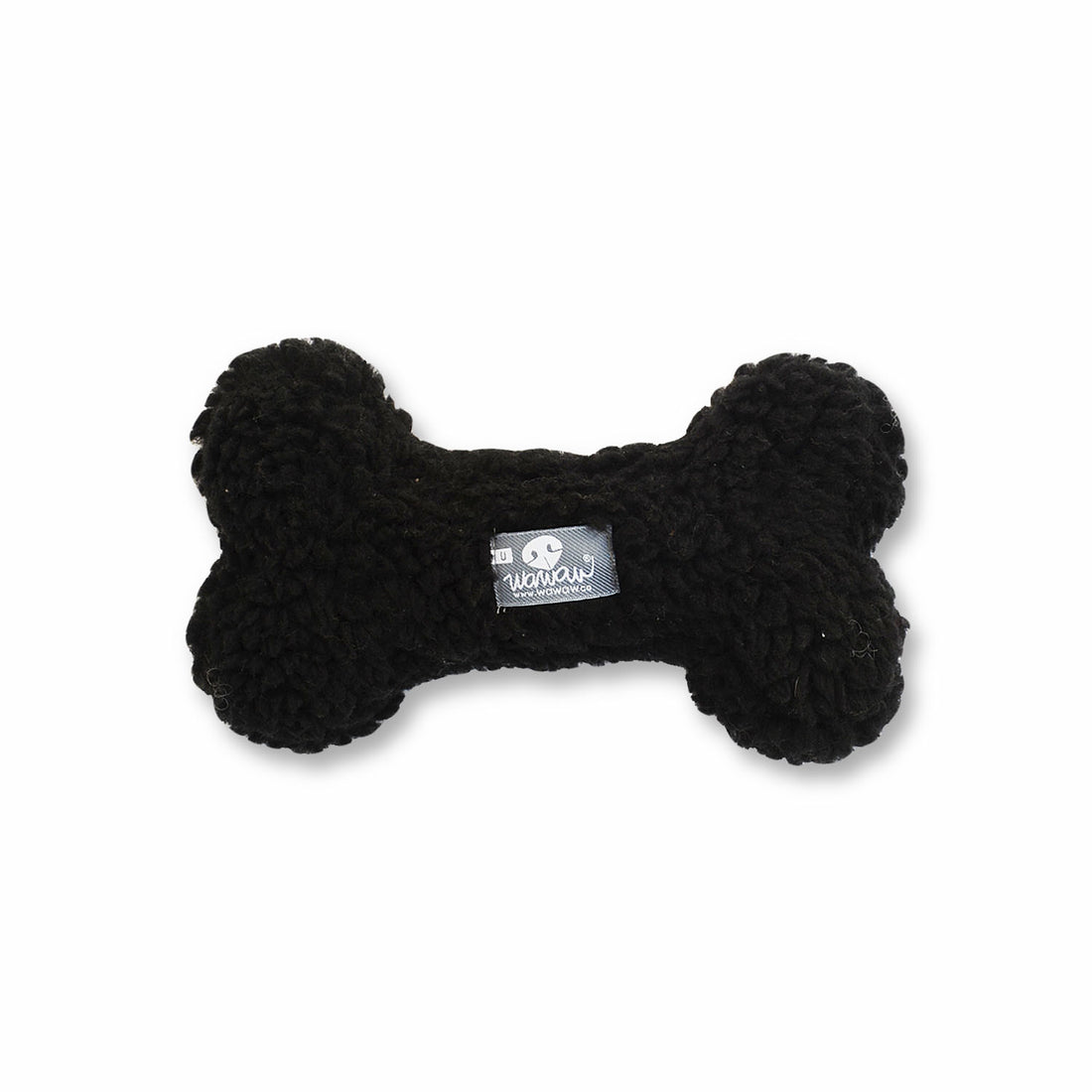 Peluche hueso ovejero negro Wawaw para mascotas perros y gatos.