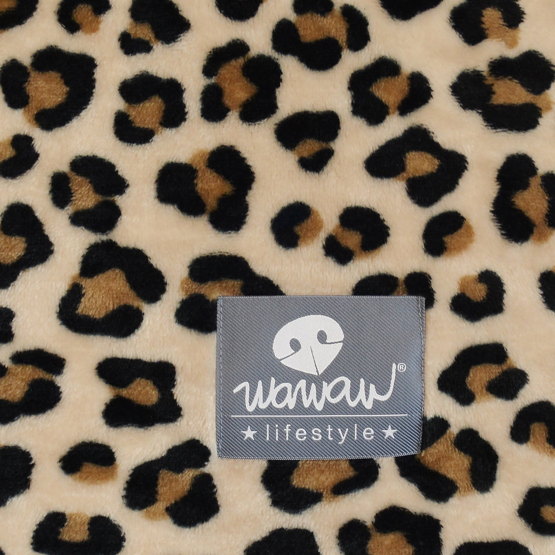 Manta animal print café Wawaw para mascotas perros y gatos.