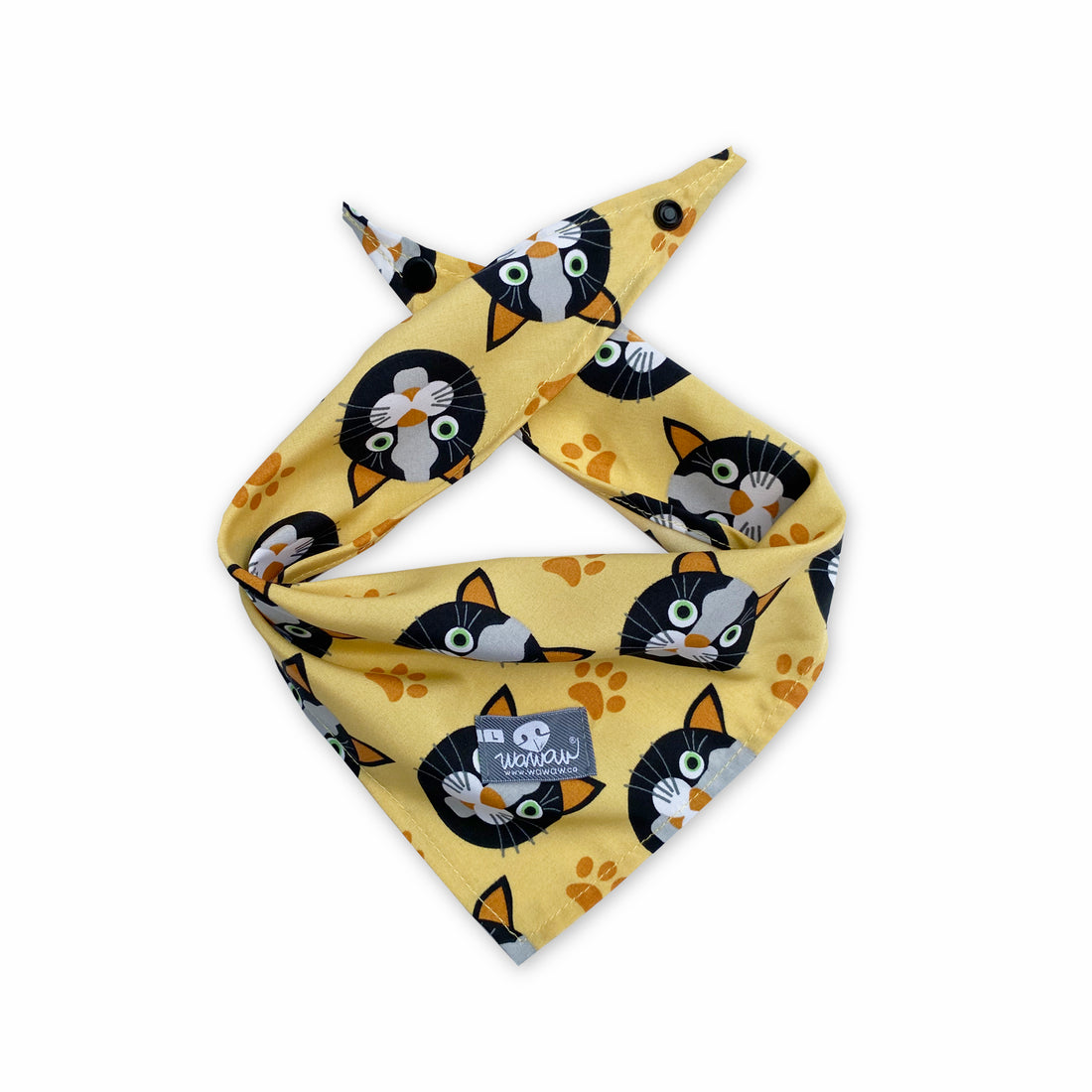 Pañoleta amarillo gatito Wawaw para mascotas perros y gatos.
