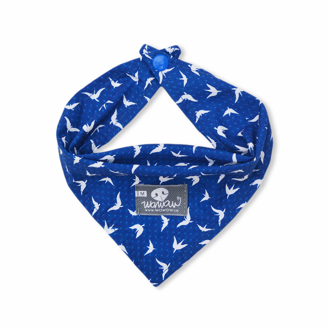 Pañoleta azul palomas Wawaw para mascotas perros y gatos.