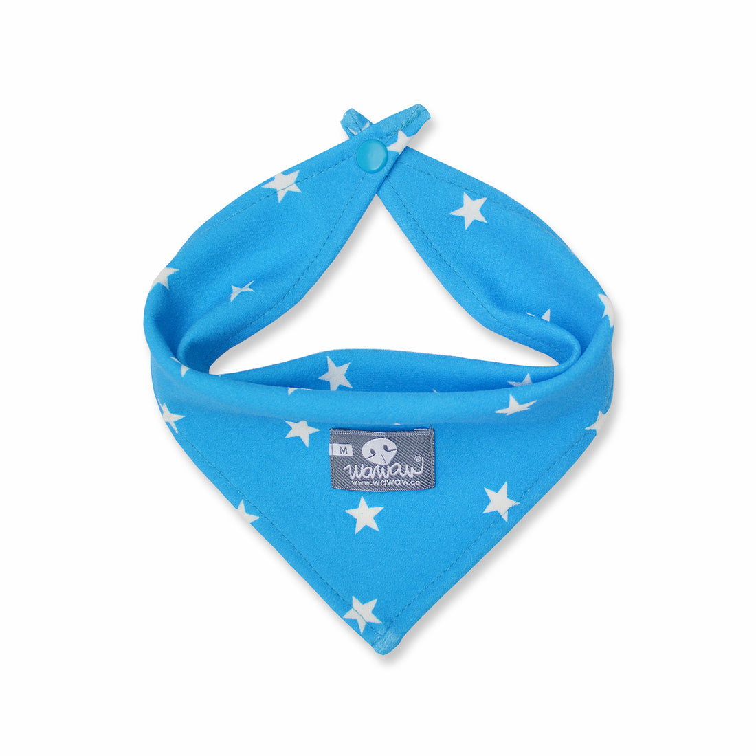 Pañoleta azul estrellas blancas Wawaw para mascotas perros y gatos.
