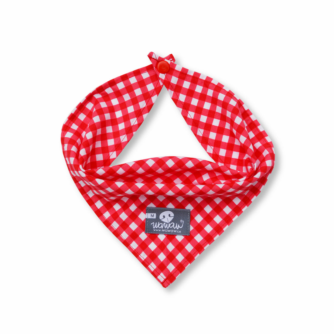 Pañoleta cuadros rojo y blanco Wawaw para mascotas perros y gatos.