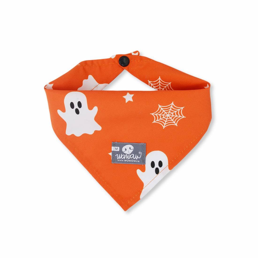 Pañoleta Halloween fantasmas Wawaw para mascotas perros y gatos.