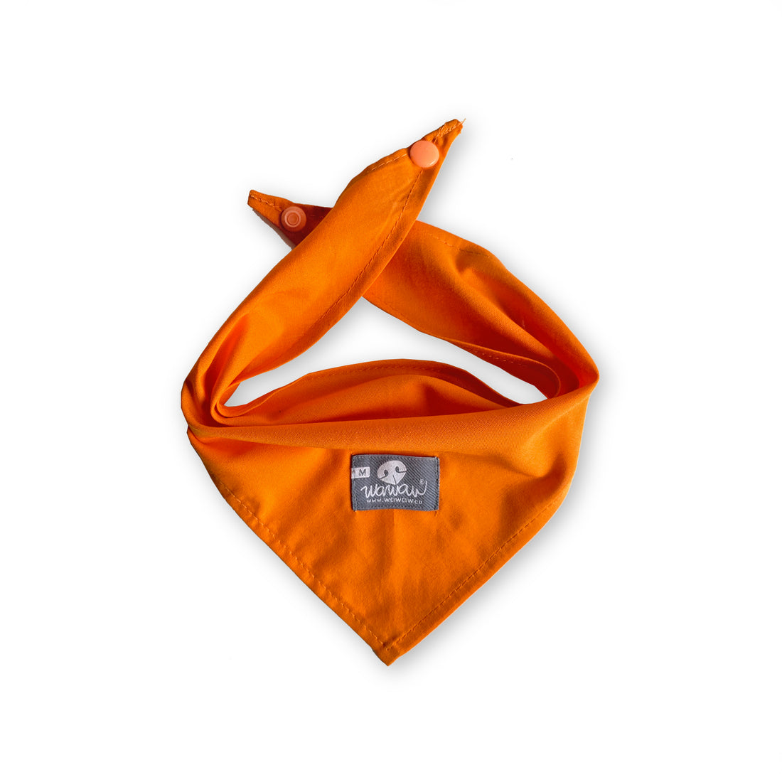 Pañoleta naranja unicolor Wawaw para mascotas perros y gatos.