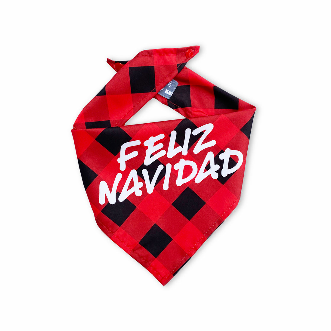 Pañoleta cuadros negros navidad Wawaw para mascotas perros y gatos.