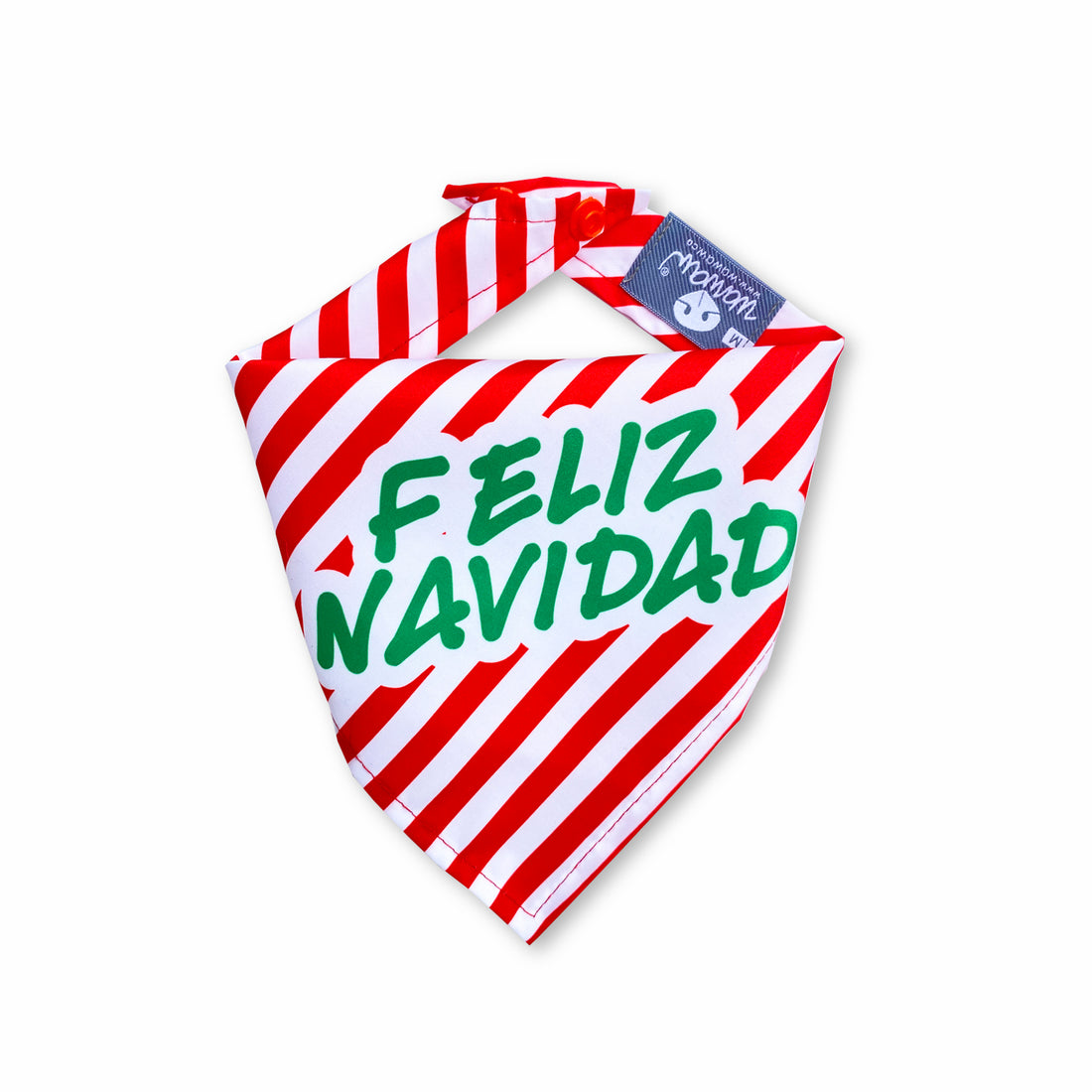 Pañoleta rayas navidad Wawaw para mascotas perros y gatos.