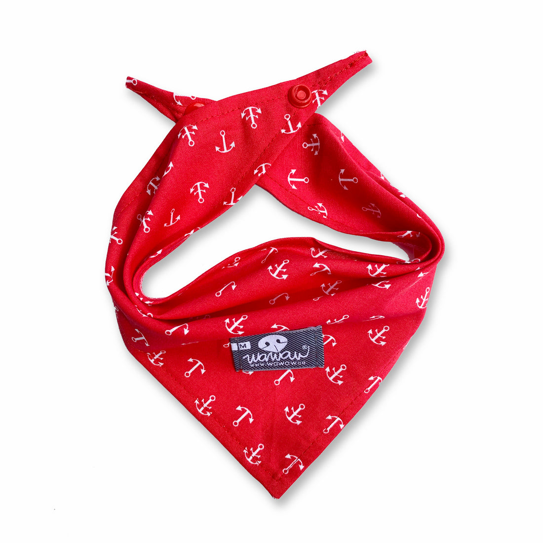 Pañoleta rojo anclas Wawaw para mascotas perros y gatos.