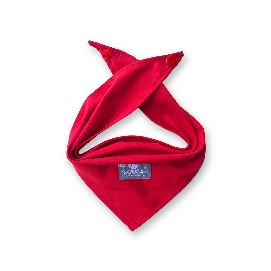 Pañoleta rojo unicolor Wawaw para mascotas perros y gatos.