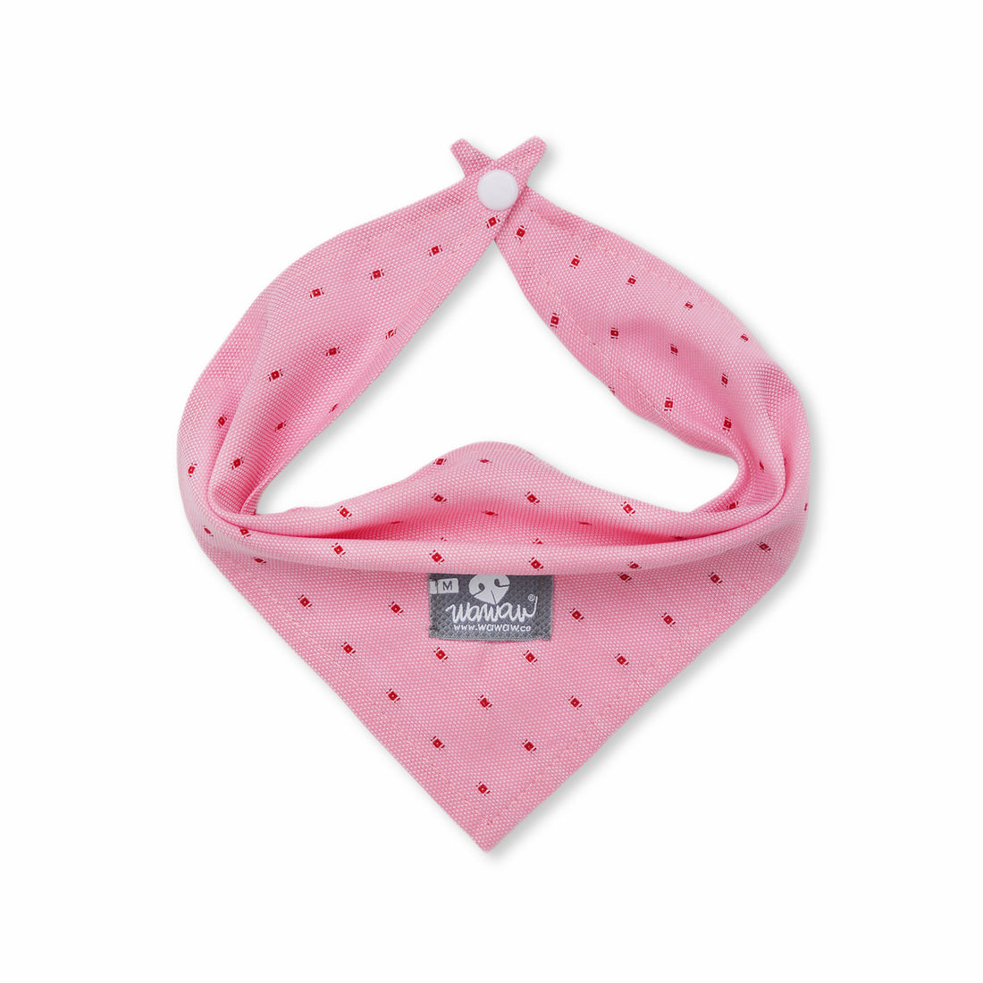 Pañoleta rosado hilos rojos Wawaw para mascotas perros y gatos.