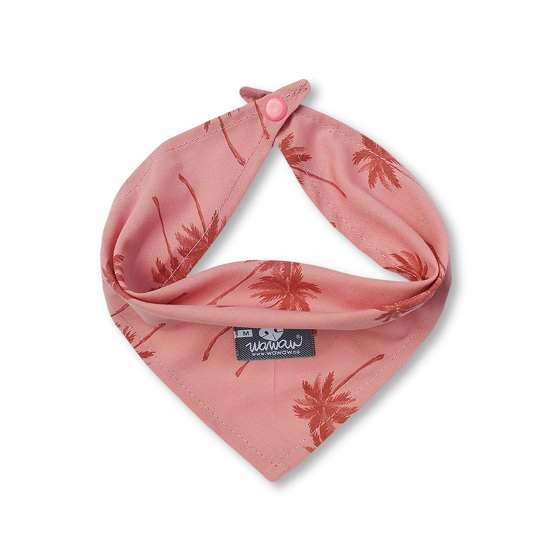 Pañoleta rosa palmeras rosadas Wawaw para mascotas perros y gatos.