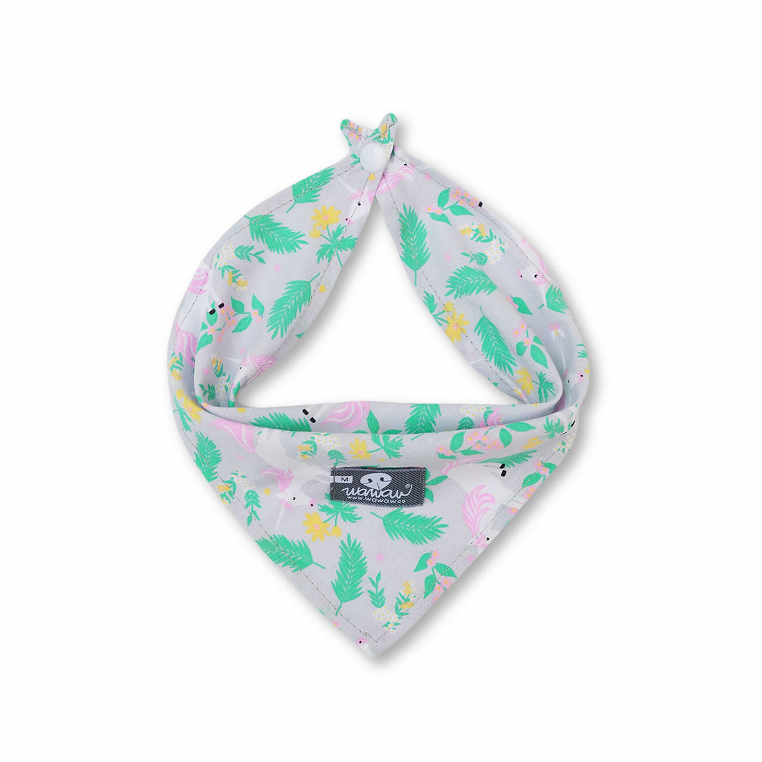 Pañoleta gris unicornios pastel Wawaw para mascotas perros y gatos.