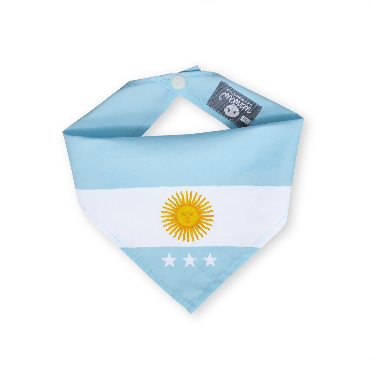 Pañoleta, pañuelo o bandana azul y blanco de argentina para mascotas perros y gatos de todas las razas y tamaños.
