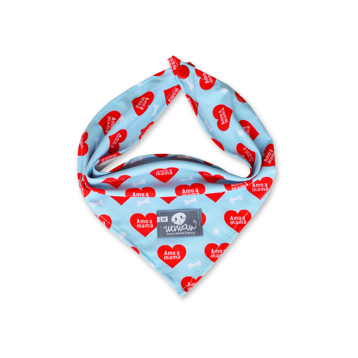 Pañoleta, pañuelo o bandana corazones rojo  para mascotas perros y gatos de todas las razas y tamaños.