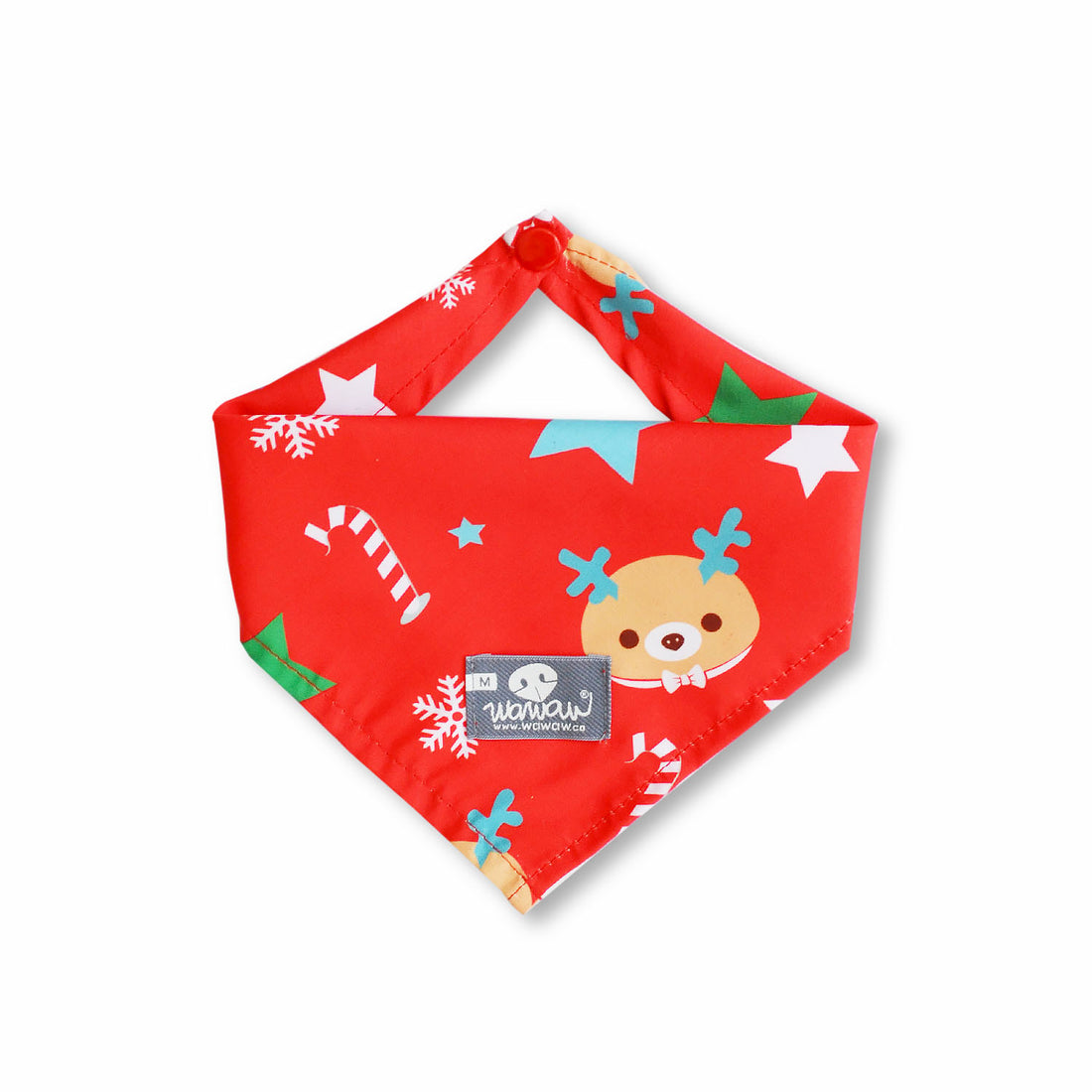 Pañoleta rojo reno navidad Wawaw para mascotas perros y gatos.