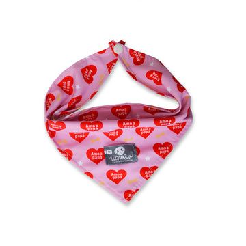 Pañoleta papá corazones rojos