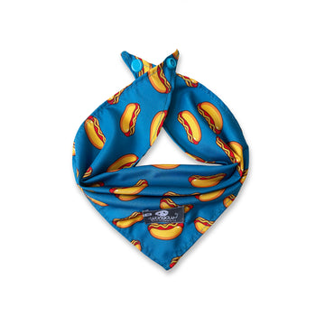 Pañoleta azul hot dogs