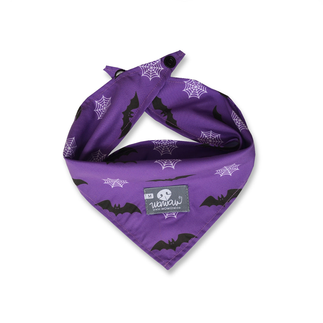 Pañoleta morada murciélagos y telarañas