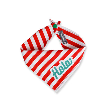 Pañoleta rayas rojo y blanco Hola