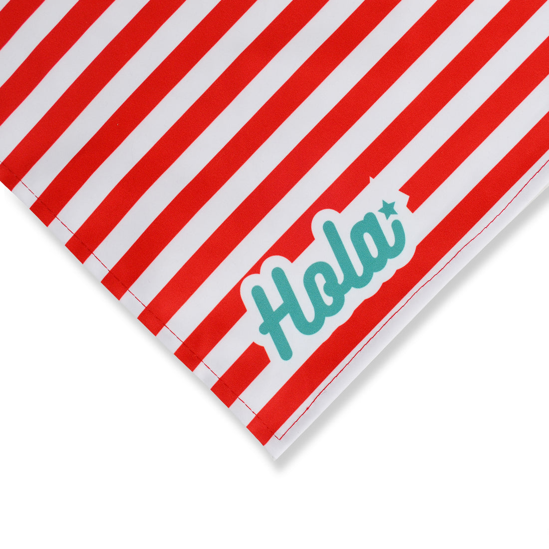 Pañoleta rayas rojo y blanco Hola