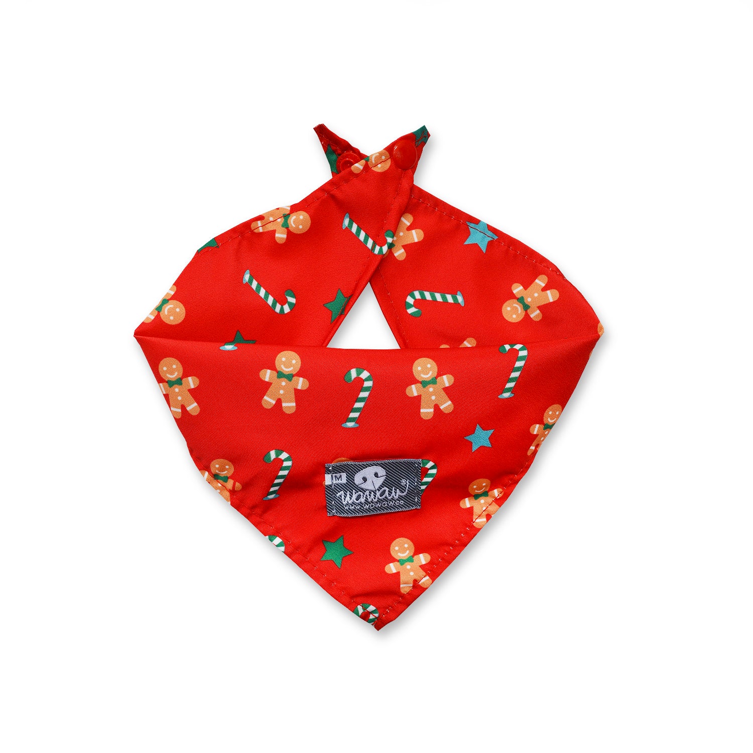 Pañoleta roja bastones y galletas Navidad