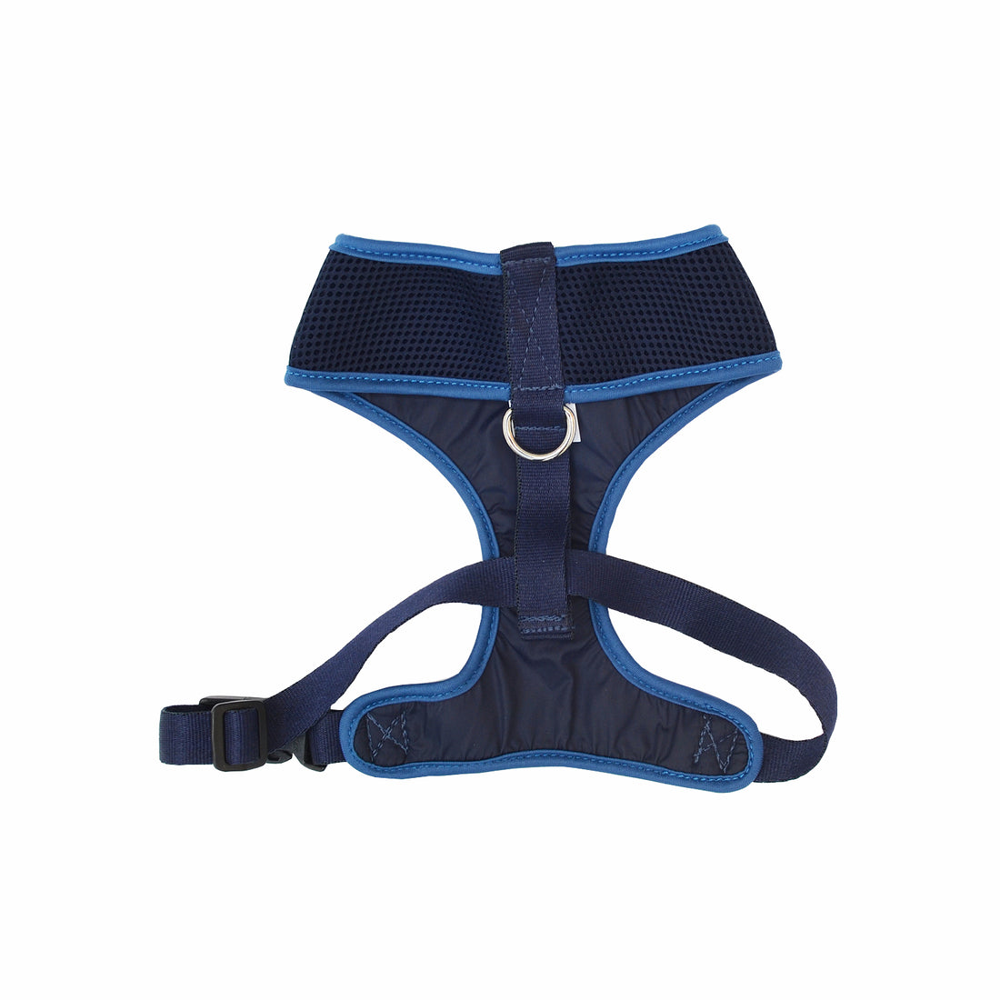 Pechera cuello cerrado azul borde azul + Traílla Wawaw para mascotas perros y gatos.