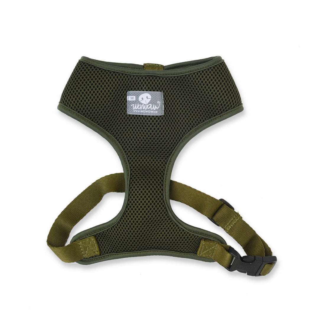 Pechera cuello cerrado borde verde militar + Traílla