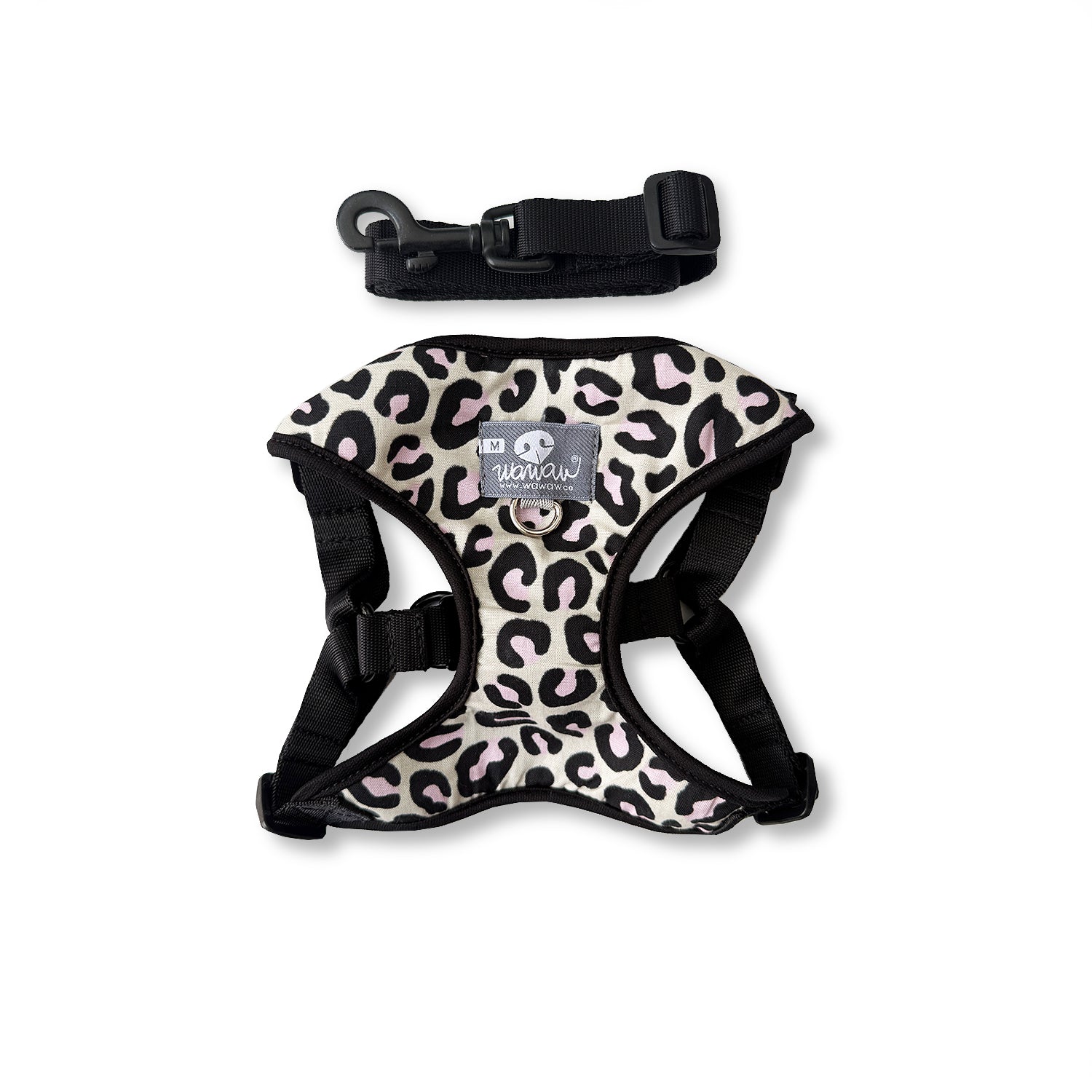 Pechera marfil animal print negro y rosa