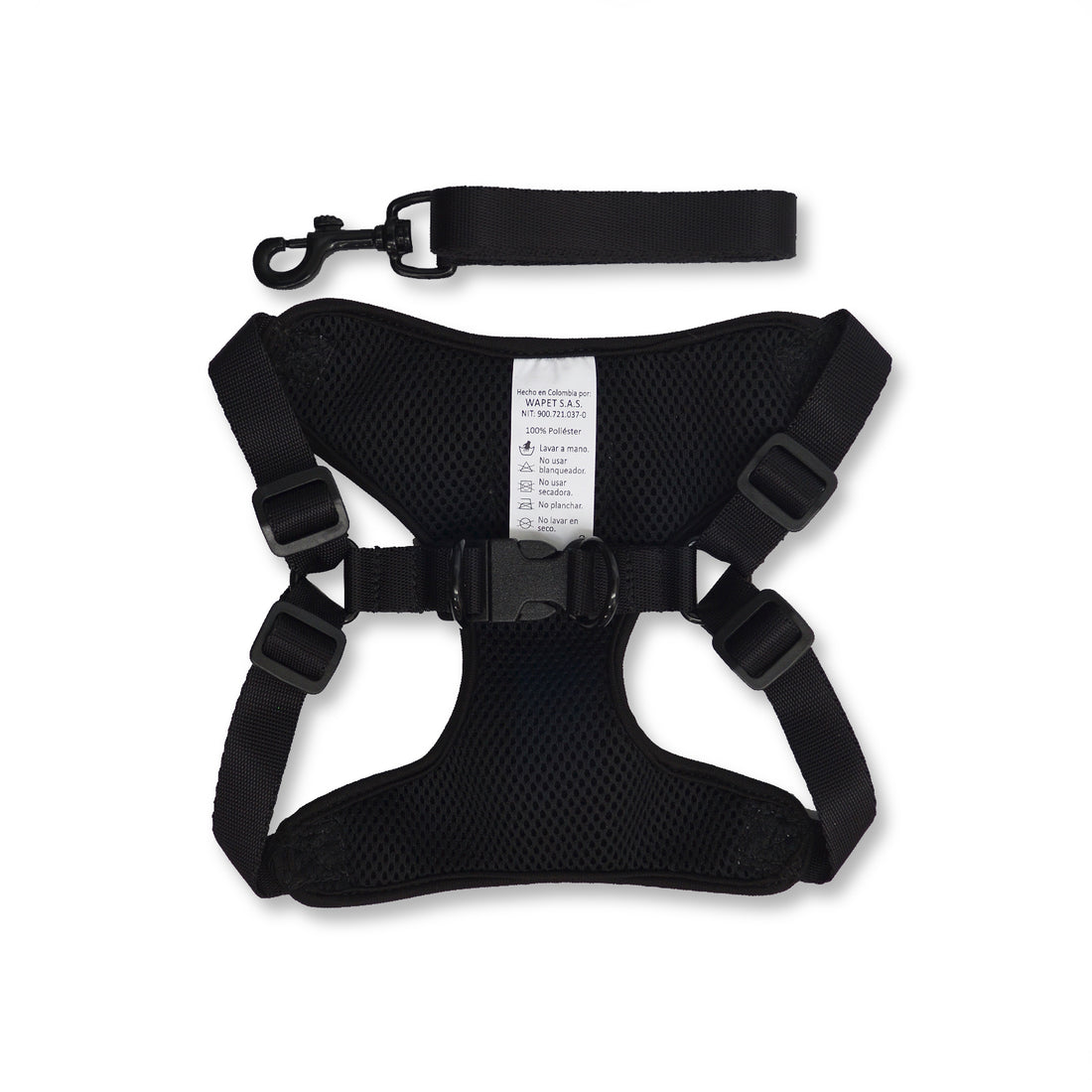 Pechera rosa corazones negros + traílla