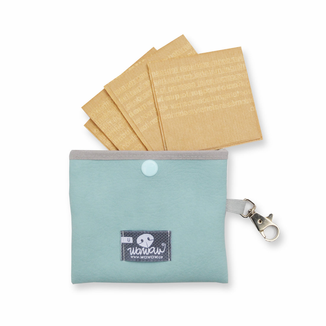 Portapapeles Ecopop menta Wawaw para mascotas perros y gatos.