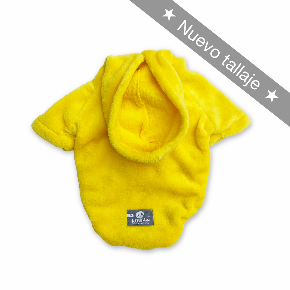 Hoodie amarillo Wawaw para mascotas perros y gatos.