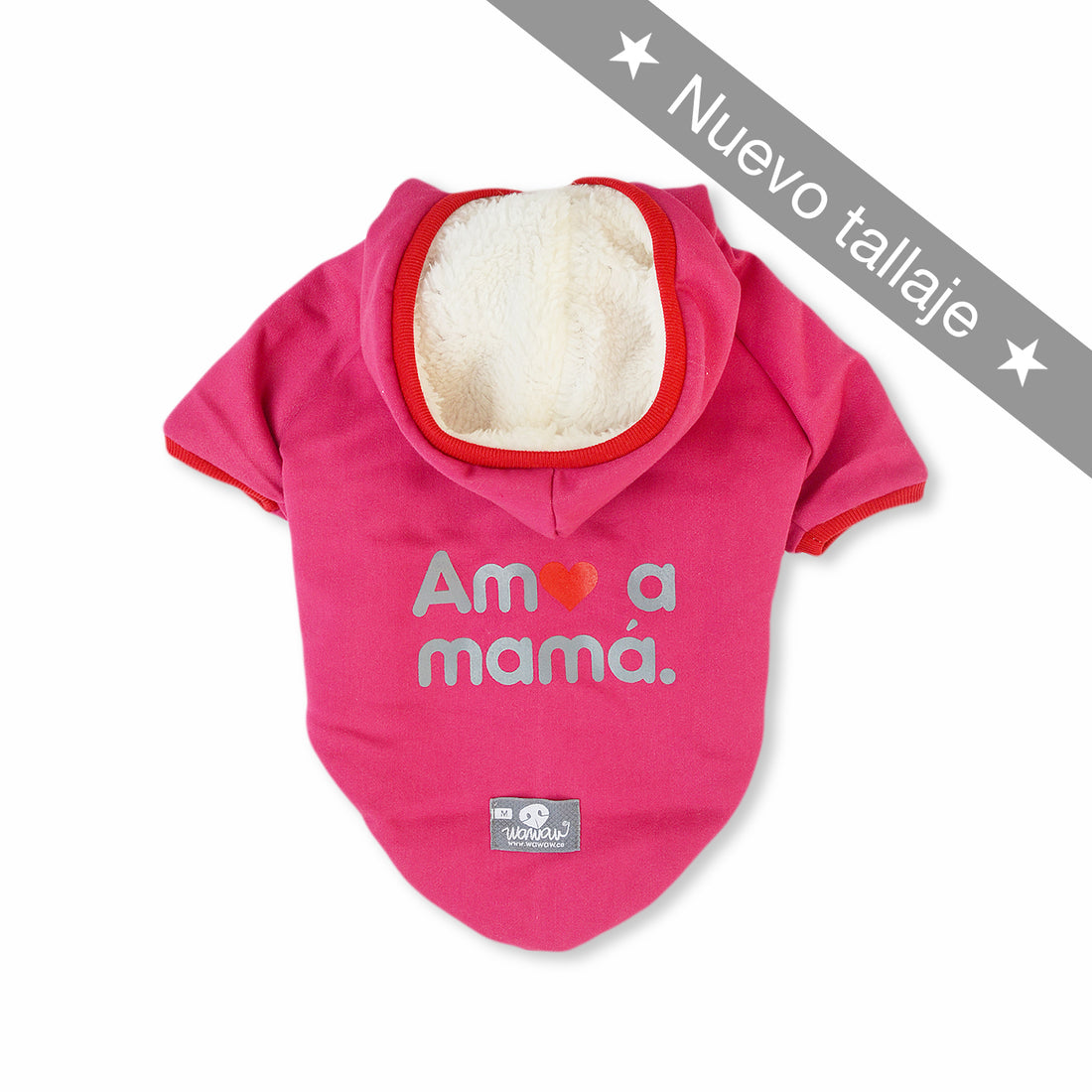 Hoodie doble faz fucsia amo a mamá Wawaw para mascotas perros y gatos.
