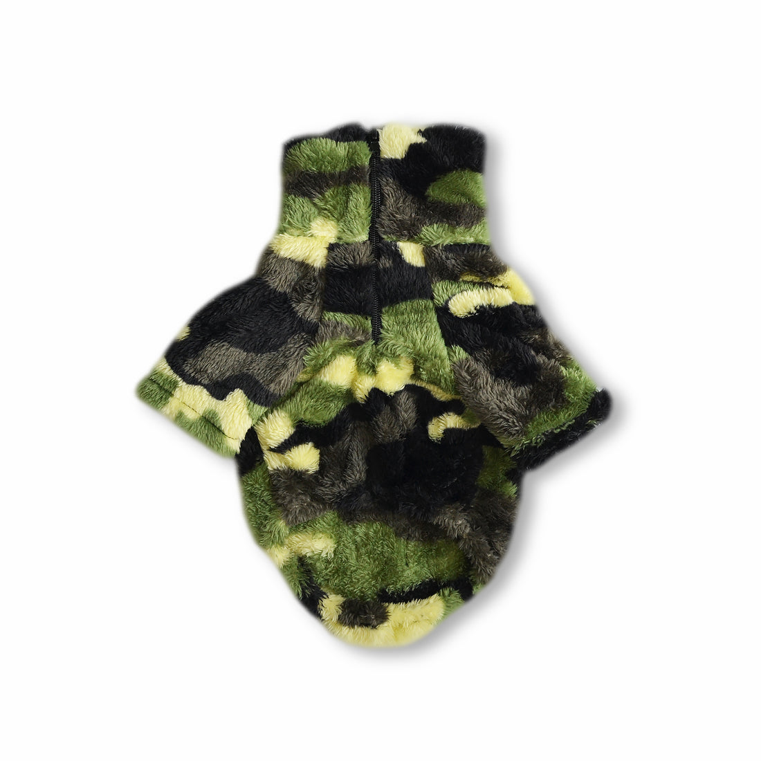 Saco cuello camuflado verde cremallera Wawaw para mascotas perros y gatos.