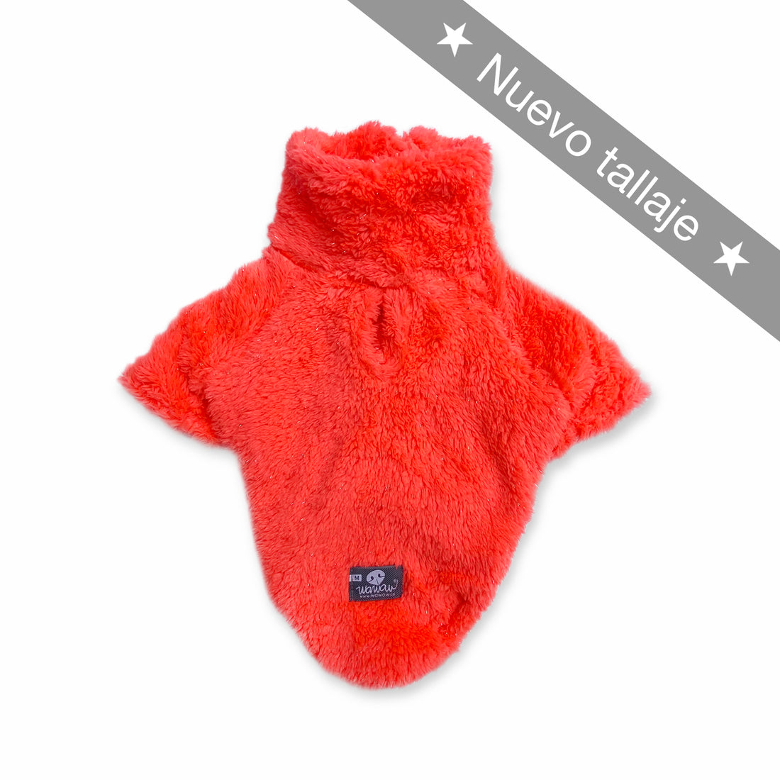Saco cuello alto naranja Wawaw para mascotas perros y gatos.