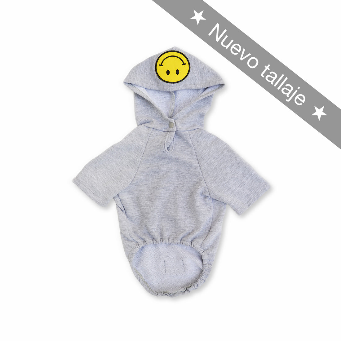 Hoodie gris carita feliz Wawaw para mascotas perros y gatos.
