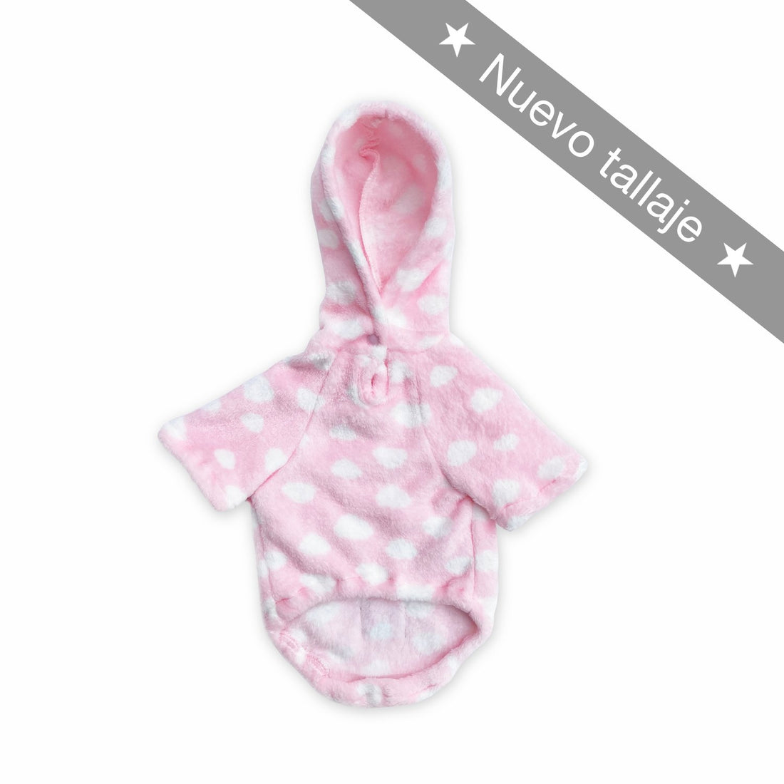 Hoodie rosa nubes blancas Wawaw para mascotas perros y gatos.