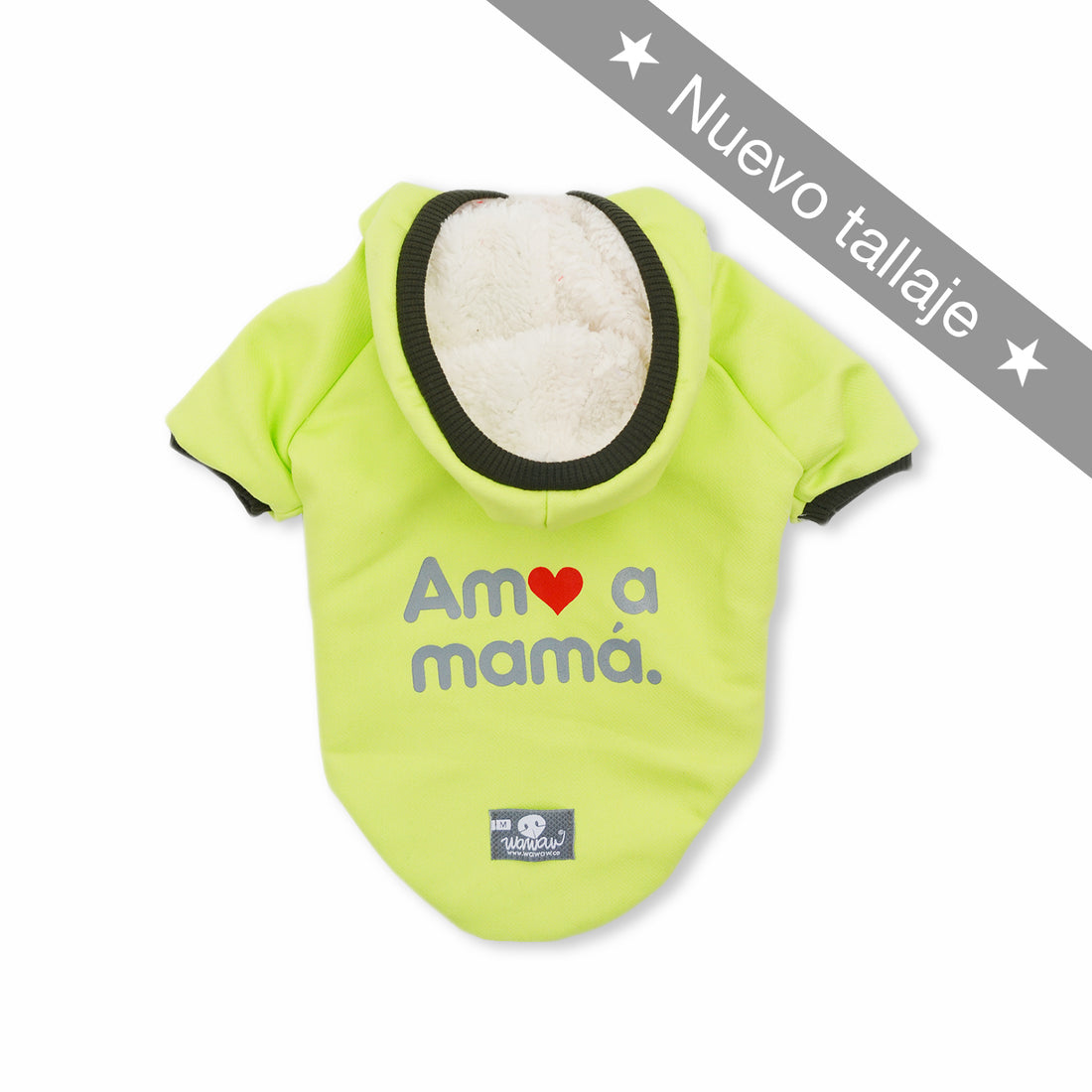 Hoodie doble faz verde amo a mamá Wawaw para mascotas perros y gatos.