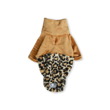 Saco cuello alto cremallera bisonte animal print con corte camel para larguitos