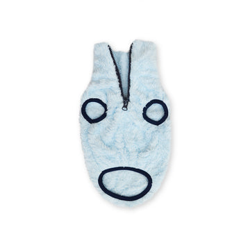 Saco cuello celeste con sesgo azul oscuro
