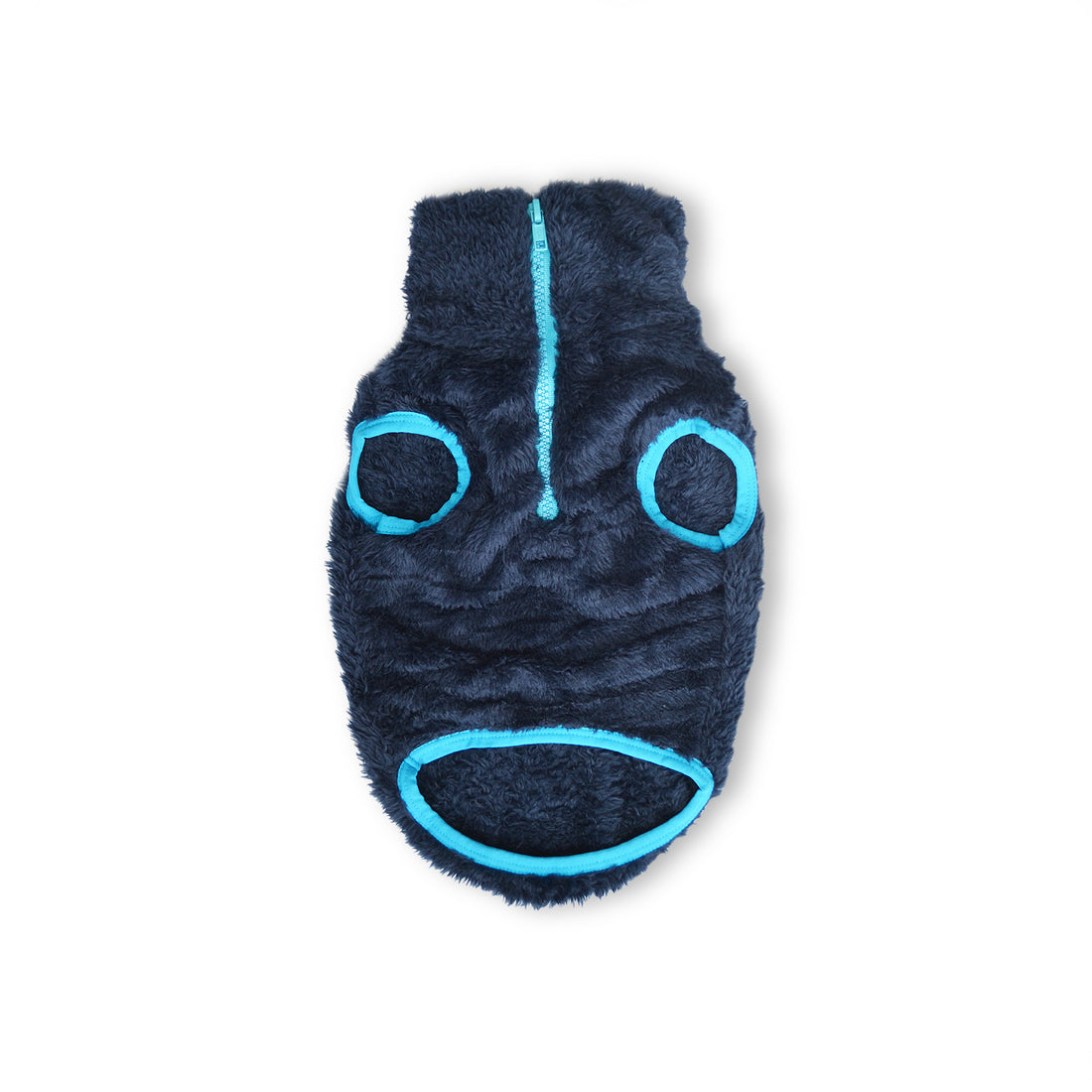 Saco cuello alto azul oscuro con turquesa