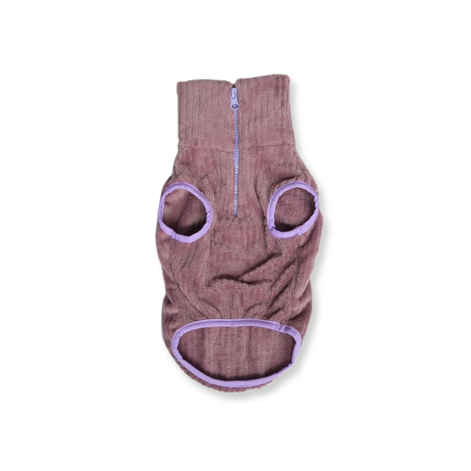 Saco cuello alto cremallera lila manga sisa con sesgo licrado menta