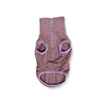 Saco cuello alto cremallera lila manga sisa con sesgo licrado menta