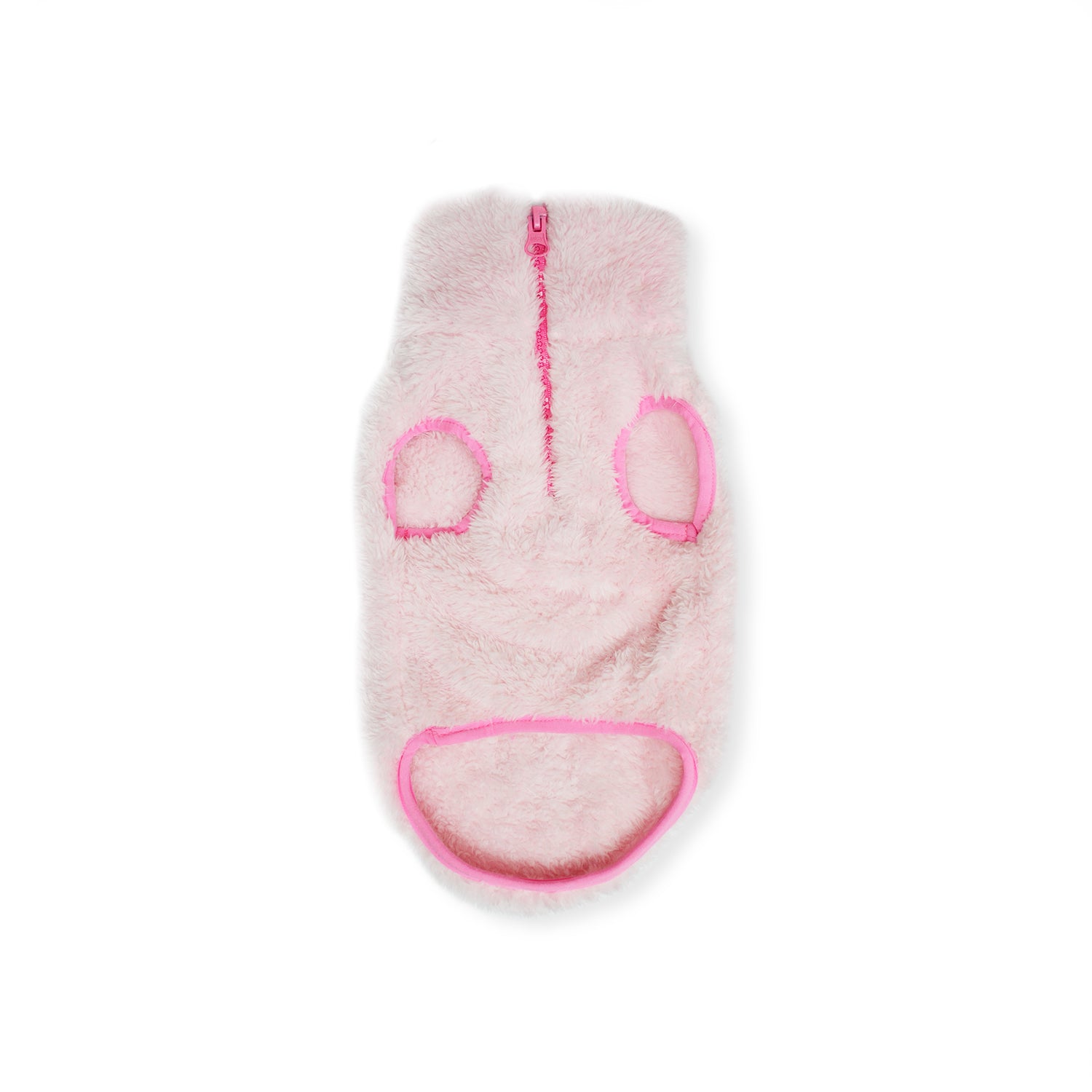 Saco cuello alto cremallera rosa manga sisa con sesgo licrado rosado