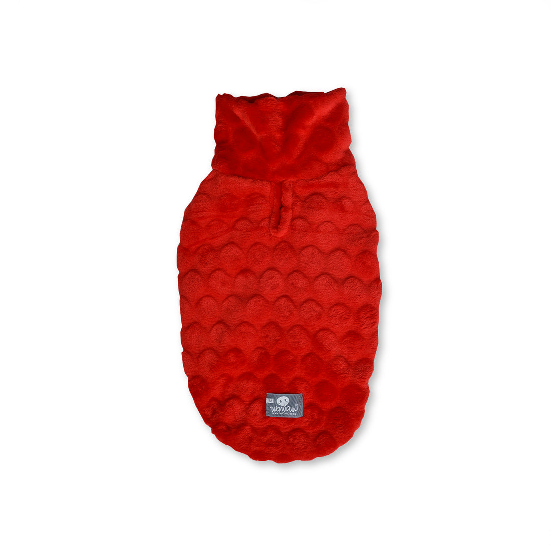 Saco cuello alto rojo cremallera verde