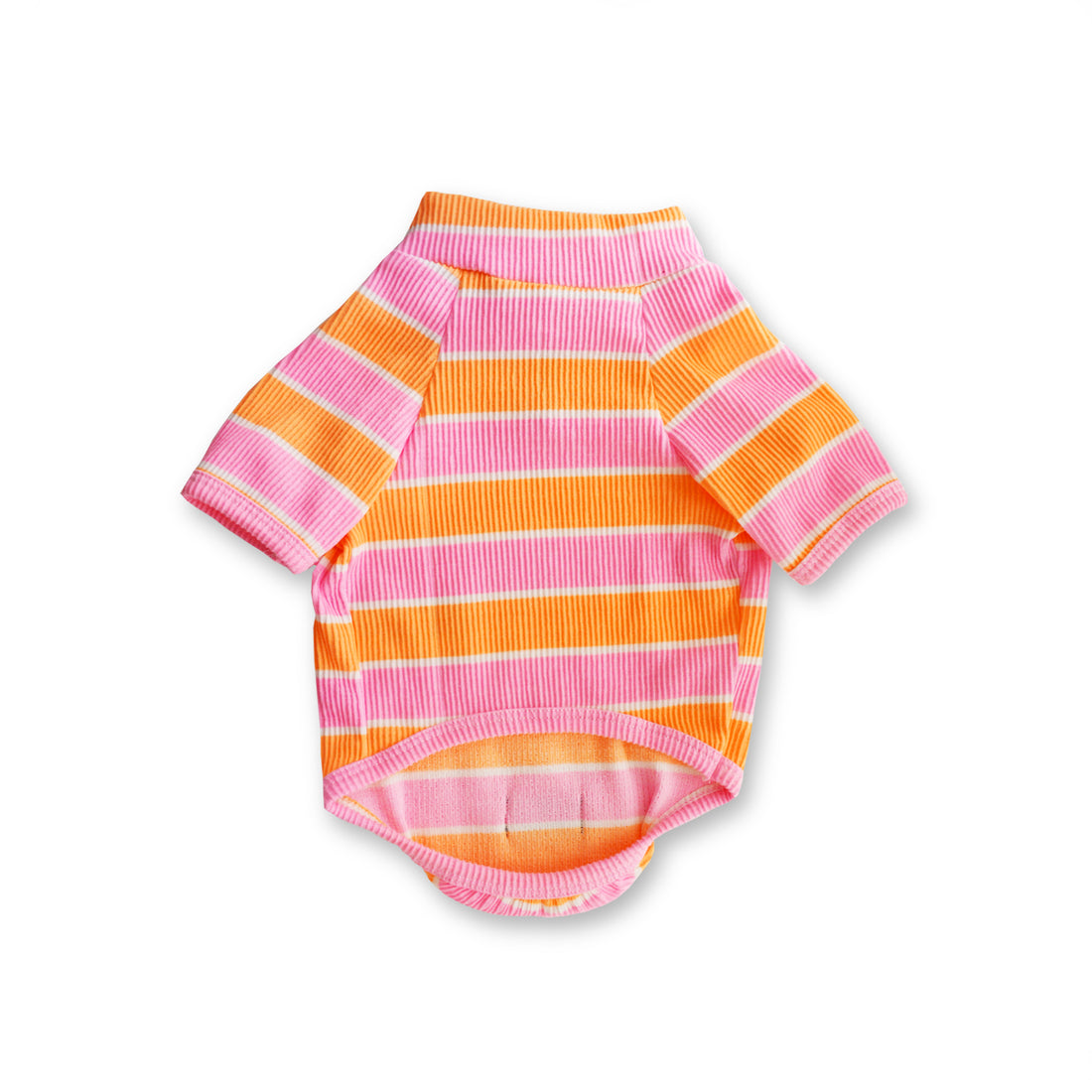 Saco cuello nerú rayas naranja y fucsia Wawaw para mascotas perros y gatos.
