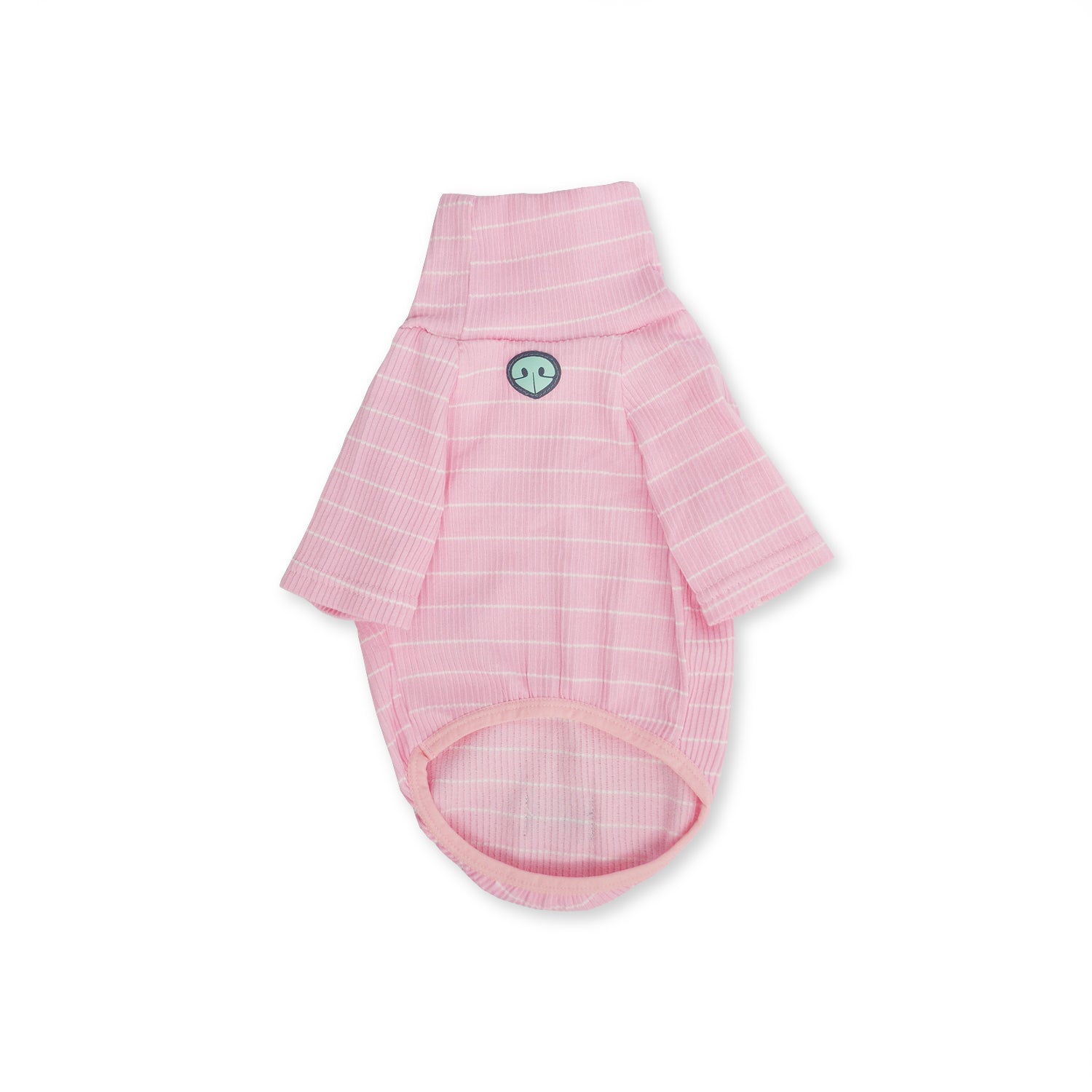 Saco cuello tortuga rosa líneas blancas