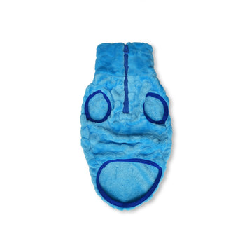 Saco cuello alto turquesa y azul rey