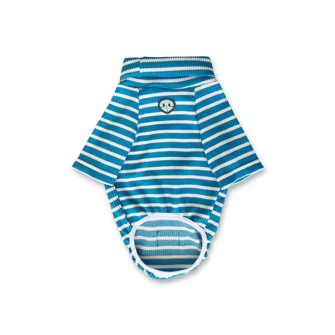 Saco cuello tortuga aguamarina líneas blancas