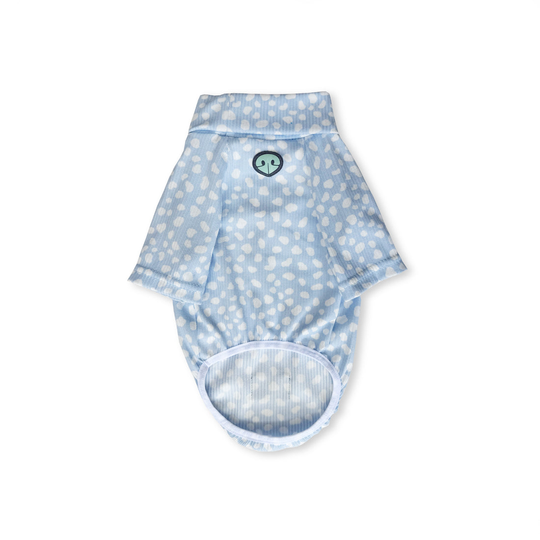 Saco cuello tortuga celeste manchas blancas