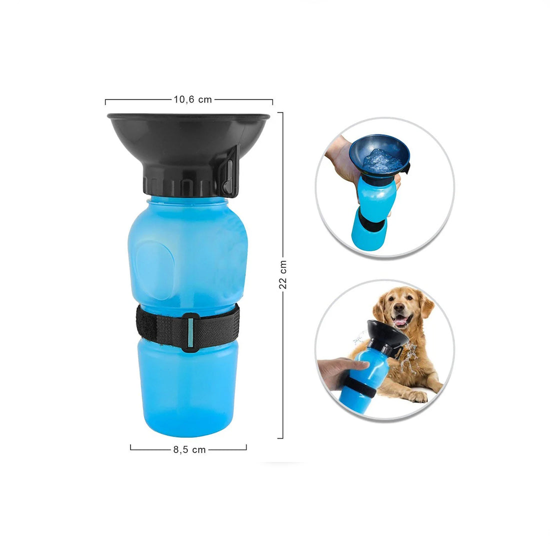 Termo azul de agua para perros