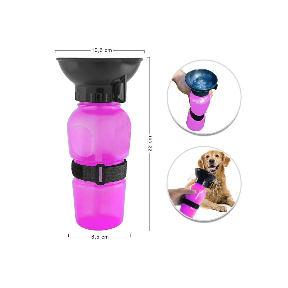 Termo rosa de agua para perros